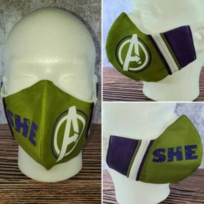 SHE Hulk inspired Face Mask - Image 1 of 4