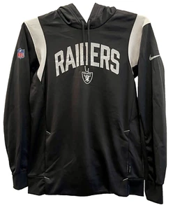 Para hombres Nike Negro Las Vegas Raiders Lateral Atlético Pullover Sudadera con Capucha Pequeña 🔥NUEVA - Imagen 1 de 12