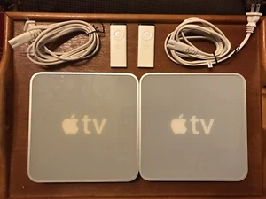 Lot of TWO Apple TV1 (1st Gen) Receivers￼, Power Cords, & Remotes A1218 (40GB) - Picture 1 of 2