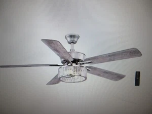 Hampton Bay Janeen 52 in. Indoor Chrome Ceiling Fan with LED Bulbs with Remote - Picture 1 of 5