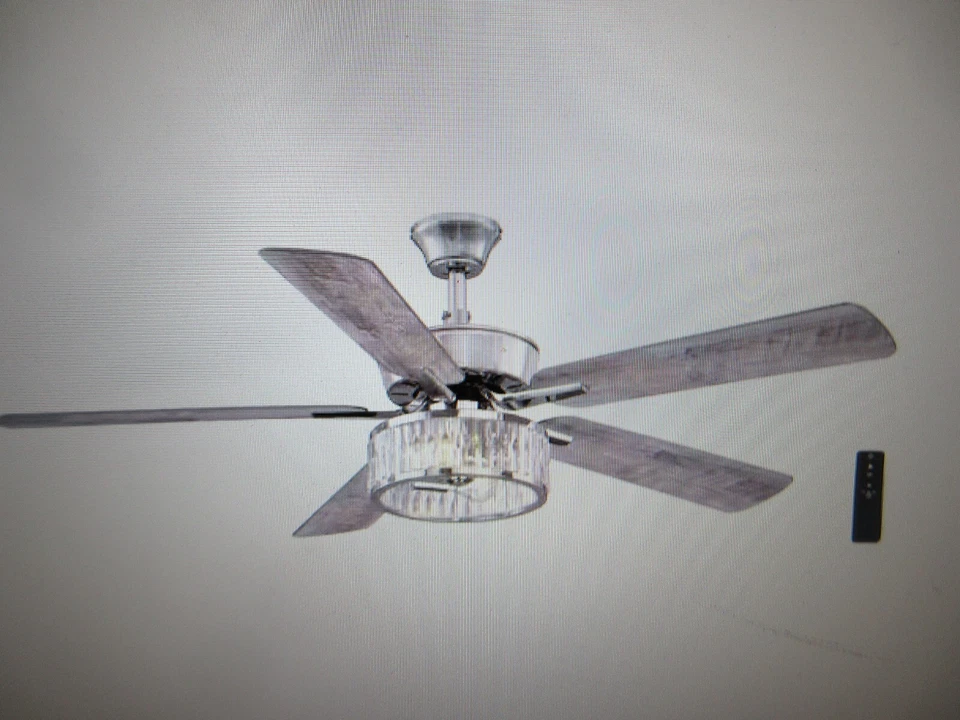 Hampton Bay Janeen 52 in. Indoor Chrome Ceiling Fan with LED Bulbs with Remote - Image 1 of 4