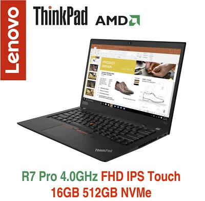 CLEARANCE ThinkPad T495s AMD R7 Pro FHD IPS Touch 16GB 512GB OS Warranty T14s - Image 1 of 4