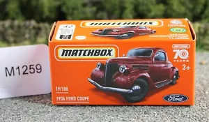 Matchbox Power Grabs Red 1936 Ford Coupe Car HLD79 FNQHotwheels M1259 - Picture 1 of 5