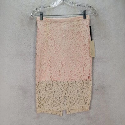 Falda Forever 21 Mujer Talla S Rosa Floral Encaje Tejida NUEVA Clásica Lápiz Recto Foto 1 de 4