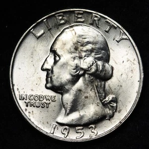 1953-D Washington Silver Quarter CHOICE BU *UNCIRCULATED* MS E402 ACN - Picture 1 of 2