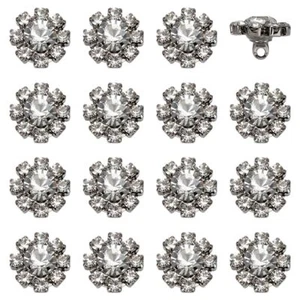 16 PCS Rhinestone Brass Shank Buttons 11mm in Diameter Decorative Rhinestone ... - Picture 1 of 5