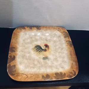 Artimino "TOSKANISCHER ITALIENISCHER HAHN" große quadratische Servierplatte 11,5 quadratisch - Bild 1 von 7