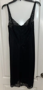 VESTIDO SIN TIRANTES COMPLETO LENCERÍA MUY ENCAJE VINTAGE VANITY FAIR SILKY Nylon Talla 38 - Imagen 1 de 6