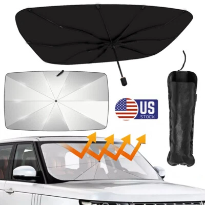Car Windshield Sunshade Umbrella Foldable Front Window Cover Visor Sun Shade UV - Imagem 1 de 4