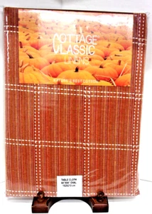 Sienna Harvest Plaid OVAL Tablecloth Cottage Classic Linens 60" x 84" NIP - Picture 1 of 5