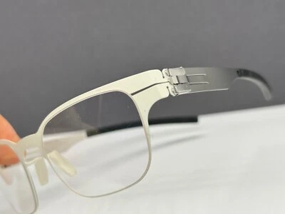 Monturas de gafas Ic Berlin hombres mujeres blancas plateadas cuadradas mate Volker precio original: 499 € Foto 1 de 4