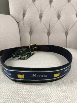 Nuevo cinturón cinta verde logotipo Masters 2025 talla 32 cuero marrón Foto 1 de 2