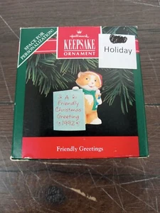1992 Hallmark Keepsake Ornament Friendly Greetings - Picture 1 of 7