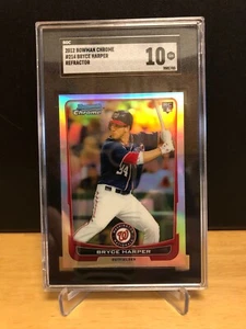 2012 Bowman Chrome Bryce Harper Refractor Rookie Card #214 SGC 10 RC Graded PHI - Picture 1 of 2