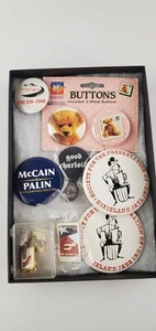 Lotto di 15 bottoni - USPS Soccer Dixieland Jazz Good Charlotte McCain Palin - Foto 1 di 9
