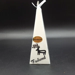 Finland Reindeer Candle Handmade White Pyramid  5.5" 20 Hrs Burn New in Package - Picture 1 of 7