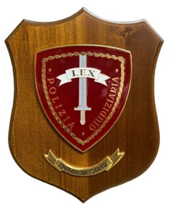 Crest Quadretto Polizia di Stato LEX Polizia Giudiziaria Art.LEX-PG Base in legn - Foto 1 di 1