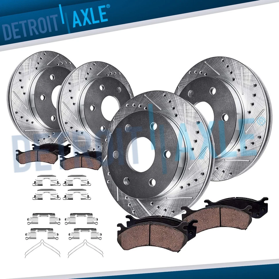 Front Rear DRILLED Rotors Ceramic Brake Pads for V6 2005-2012 Nissan Pathfinder - Image 1 of 4