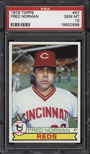 1979 Topps #47 Fred Norman - Rojos - PSA 10 - 18620568 - tarjeta de béisbol - Imagen 1 de 2