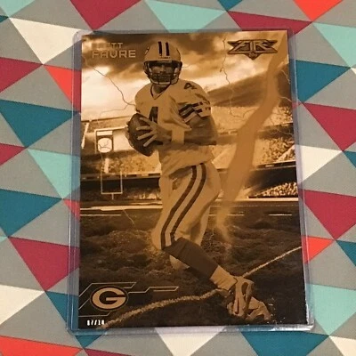 BRETT FAVRE #FON-BF Packers 7/10 made 2015 Topps FIRE 5X7 Gold Forces of Nature - Image 1 of 2