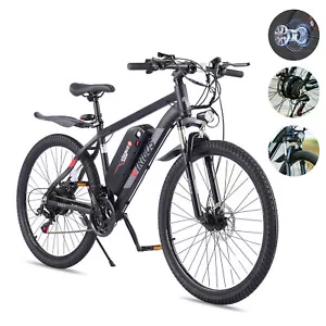 VIRIBUS Electric Mountain Bike 26" 350W Motor 48V Battery eBike E Bicycle USB - Picture 1 of 12