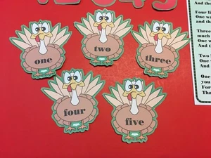 Five Little Turkeys - FLANNEL FELT BOARD LAMINATED STORY and PIECES - Picture 1 of 6
