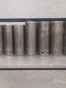 Snap-On 8 Pc 1/2" Drive 6 Point Deep Impact Sockets | Flank Drive | 5/8 to 1-1/8 - Picture 1 of 13