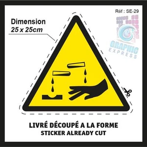 MATIERES CORROSIVES - 25x25cm - STICKERS AUTOCOLLANT ADHESIF - SE-29 - Bild 1 von 1