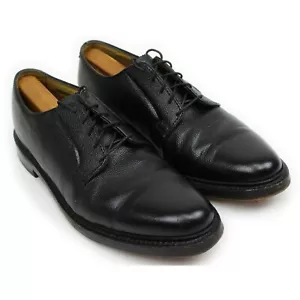 Vintage Florsheim Royal Imperial schwarz Kiesel Leder einfache Zehe Bluchers V-Stollen 10C - Bild 1 von 10