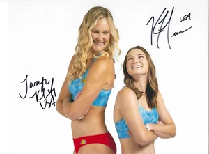 Foto firmada por Kristen Nuss Taryn Kloth 8,5 x 11 EE. UU. Voleibol Playa Juegos Olímpicos - Imagen 1 de 1