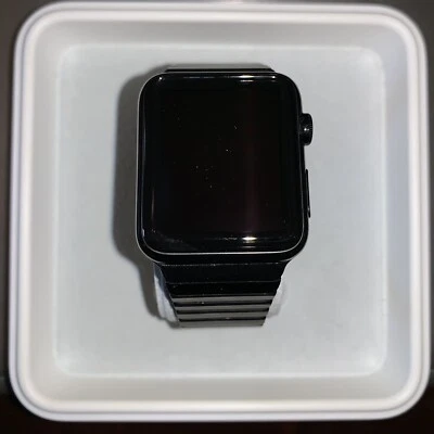 Apple Watch 42mm Stainless Steel Case Space Black Link Bracelet w/ Nomad Stand - Image 1 of 4