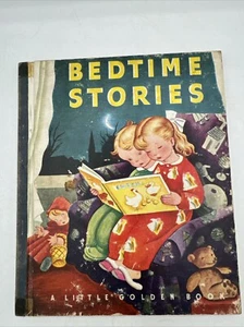 Little Golden Book Bedtime Stories Vintage 1944 7th Print 1st Edition Blue Spine - Bild 1 von 13