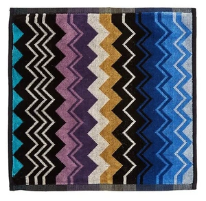 Missoni Home 'Giacomo (blau)' Zick-Zack Streifen Designer Gesicht Handtuch 12" x 12" *NEU* - Bild 1 von 14