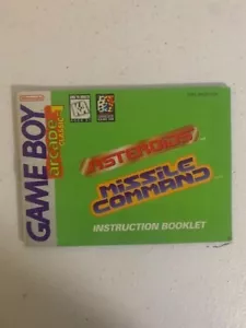 Arcade Classic No. 1: Asteroids/Missile Command (Nintendo Game Boy) Manual ONLY - Picture 1 of 2