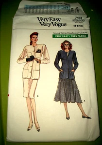 Giacca vintage modello Miss Vogue 7103 gonna svasata dritta NON TAGLIATA taglia 6 8 10 - Foto 1 di 3