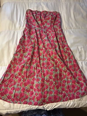GARNET HILL Strapless Floral Side Zip Sundress Womens Size 10 - Image 1 of 4