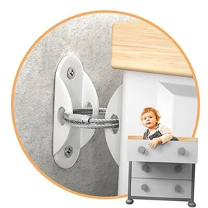 Furniture Anchors (10 Pack) for Baby Proofing, Furniture Straps Anti Tip - Picture 1 of 8