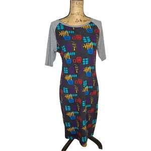 Women's Lularoe Julia Dress Size Medium Multi Color Knee Length Stretch (1017) - Picture 1 of 10