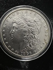 1896 Morgan Dollar $1 90% Silver Coin - Picture 1 of 2