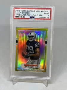 2015 Topps Chrome Amari Cooper 1989 Super Rookie ORO rifrattore /50 PSA 9 POP 3 - Foto 1 di 9