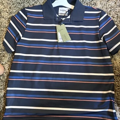 Polo para hombre Good Fellows grande Xavier azul marino a rayas. Multicolor Foto 1 de 4