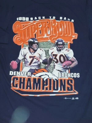 Camiseta Vintage Sport Attack Denver Bronco Super Bowl Back to Back Elway Davis GG - Imagem 1 de 4