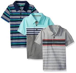 Boys Polo Shirts 3-Pack Short Sleeve Cotton Kids Tops - Picture 1 of 4