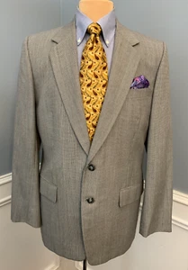 Lai Wui Ming Wool Blazer Mens 42R Bespoke Twill Sportcoat Hong Kong Tailors - Picture 1 of 12