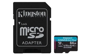 64GB Kingston Canvas Go Plus Micro SDXC Class 10 UHS-I Memory Card - Picture 1 of 4