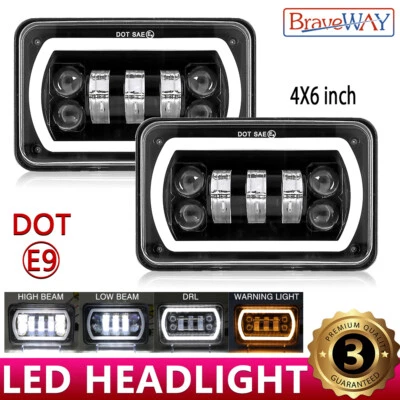 Faros LED de haz alto bajo Fit Chevy S10 Blazer 1994 1995 1996 1997 2 piezas negros 4x6 Foto 1 de 4