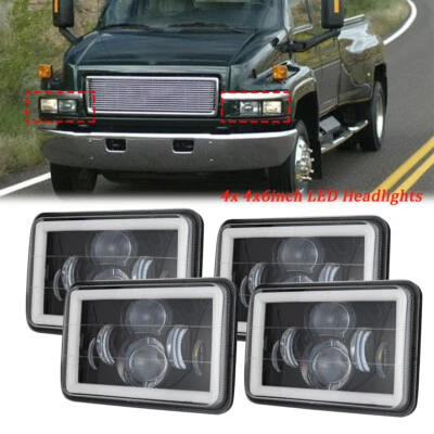 Faros LED rectangulares de haz alto bajo de 4x6 pulgadas para GMC C4500 C5500 2003-2009 Foto 1 de 4