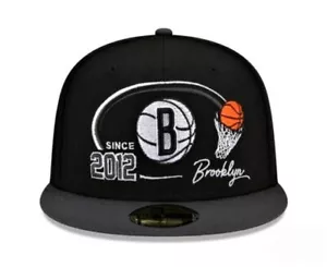 Sombrero ajustado BROOKLYN NETS NBA New Era 59FIFTY aros de 2 tonos 7 5/8" edición limitada. $42 - Imagen 1 de 5