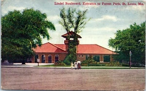 Lindel Boulevard, Eingang zum Forest Park, St. Louis, Missouri Postkarte um 1910 - Bild 1 von 2