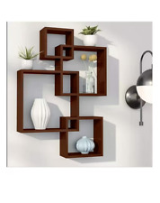 New Modern Intersecting Wall Shelf/ Home Wall Decor Set of 4 in BRown Color Rack